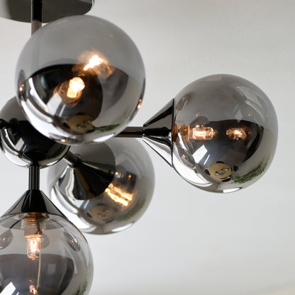 Oscar 6 Ceiling Light Black Chrome – Black
