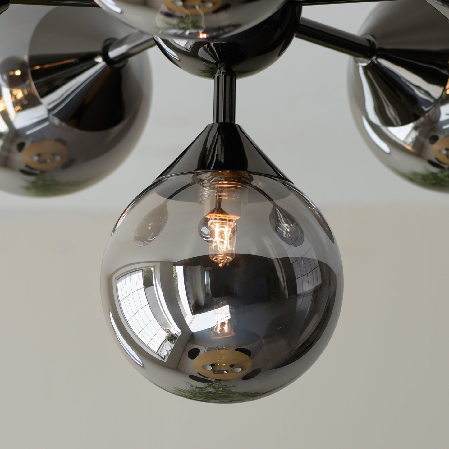 Oscar 6 Ceiling Light Black Chrome – Black