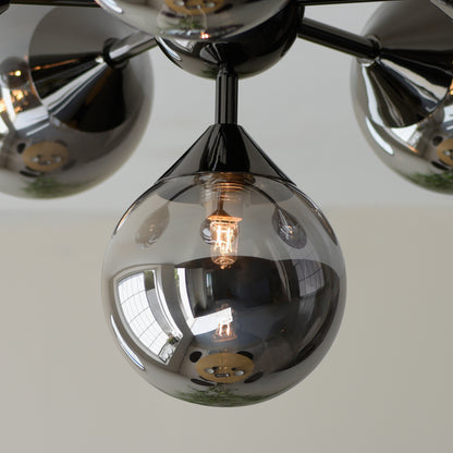 Oscar 6 Ceiling Light Black Chrome – Black