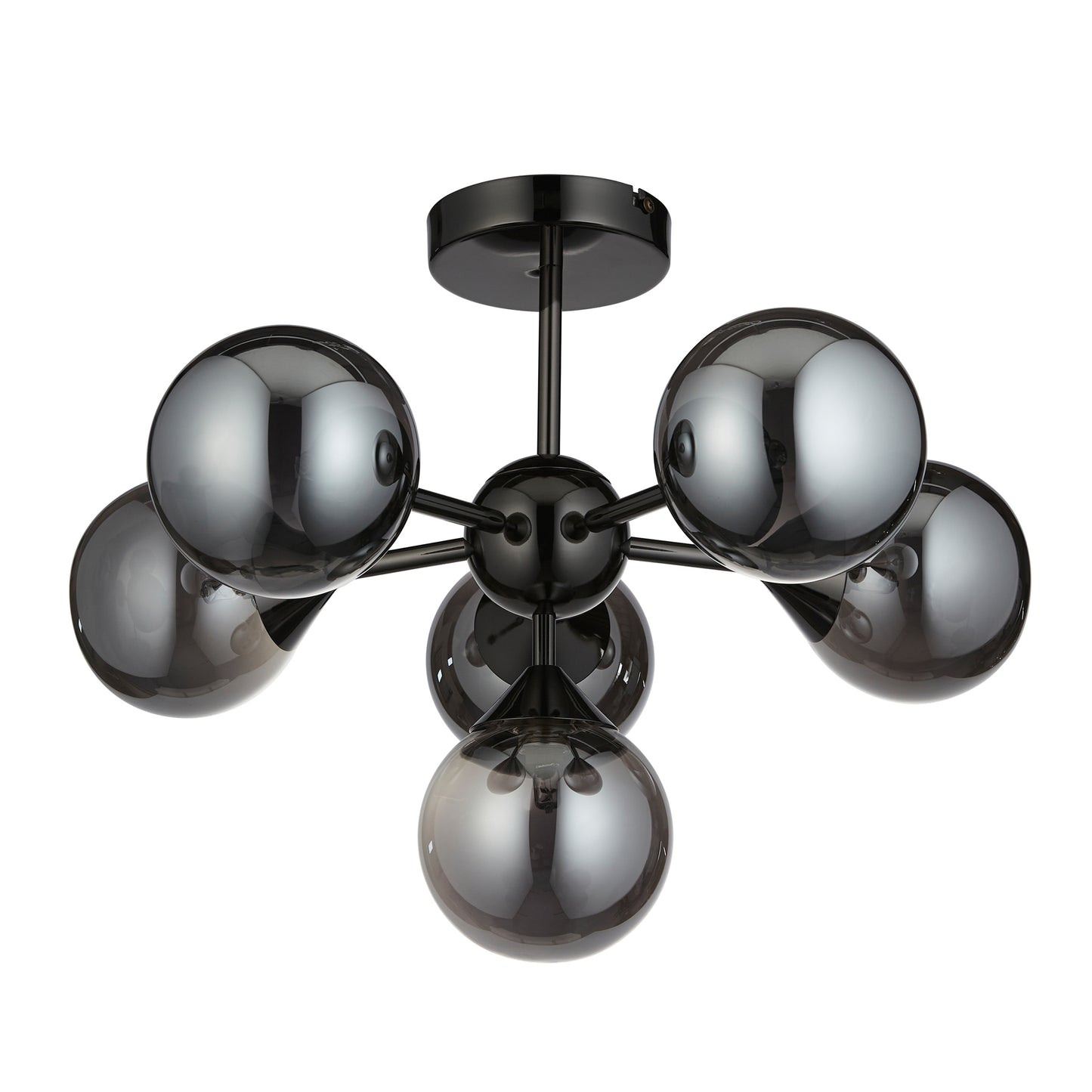 Oscar 6 Ceiling Light Black Chrome – Black