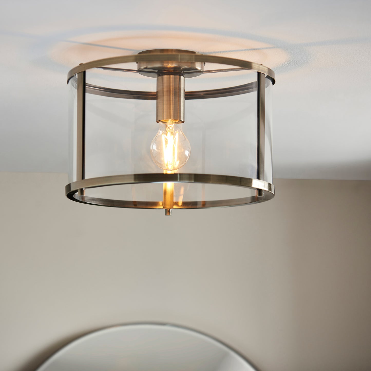 Hopton 1 Ceiling Light Antique Brass – Brass