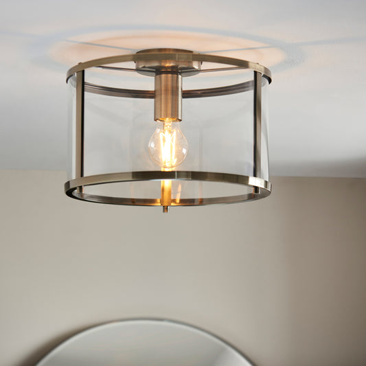 Hopton 1 Ceiling Light Antique Brass – Brass