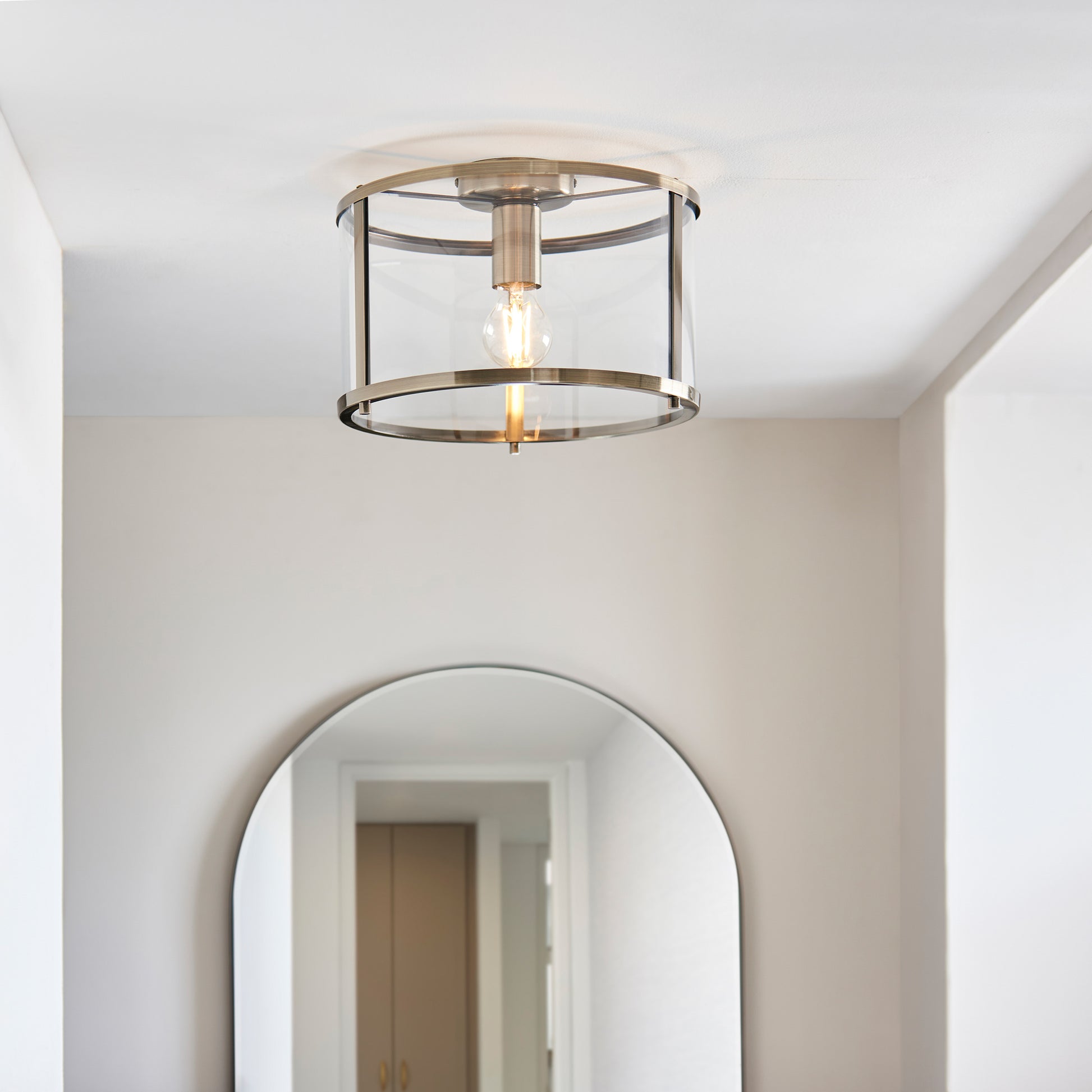 Hopton 1 Ceiling Light Antique Brass – Brass