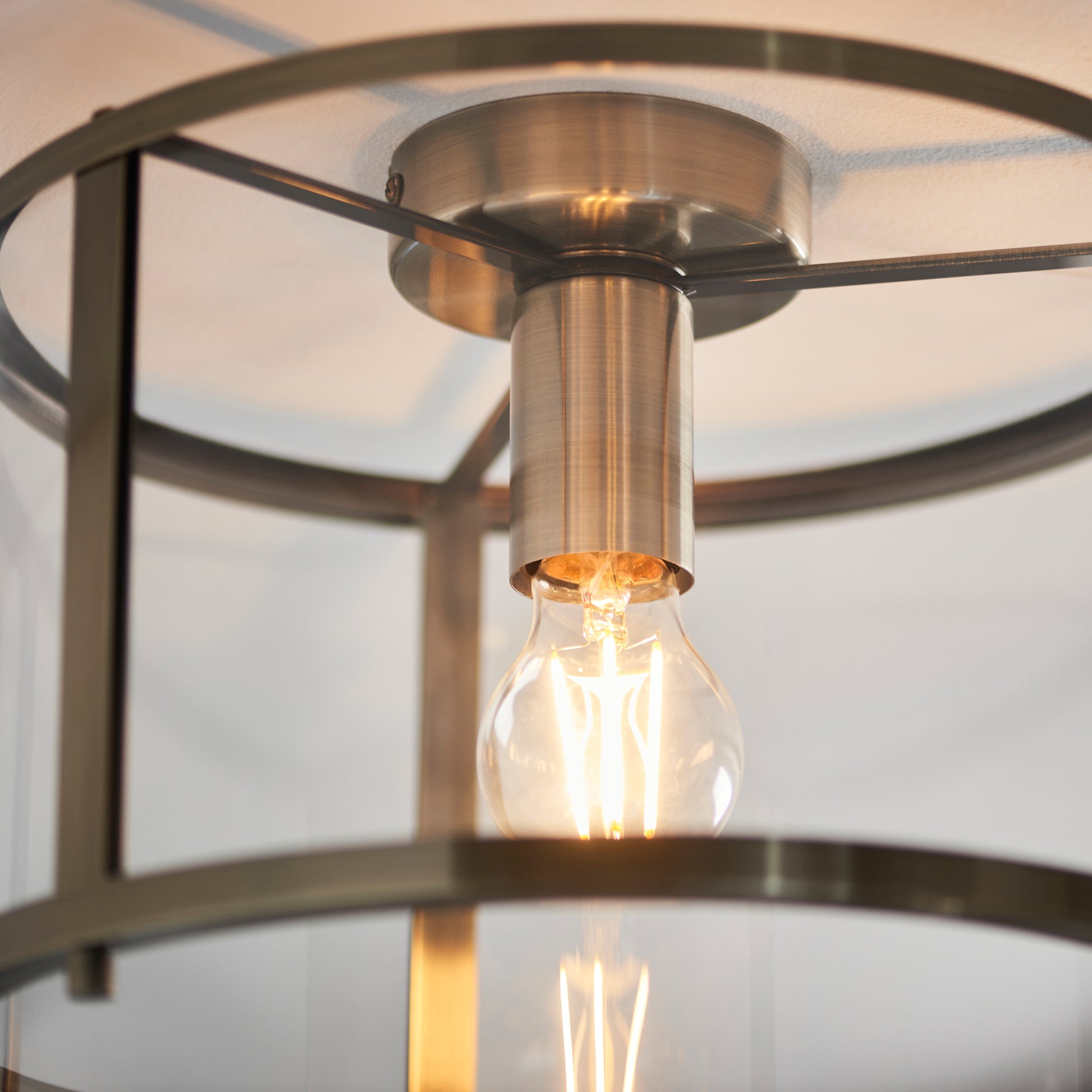 Hopton 1 Ceiling Light Antique Brass – Brass