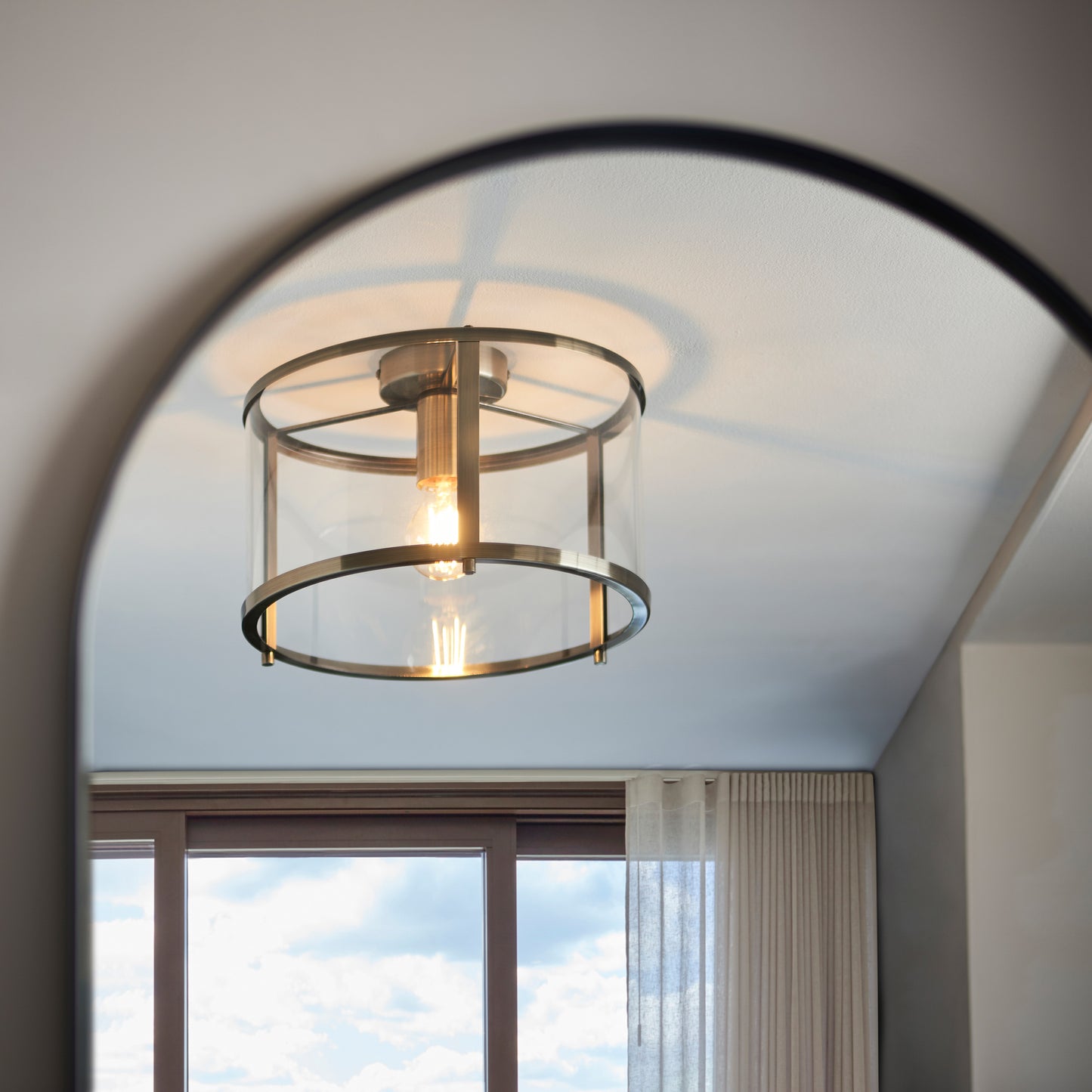 Hopton 1 Ceiling Light Antique Brass – Brass