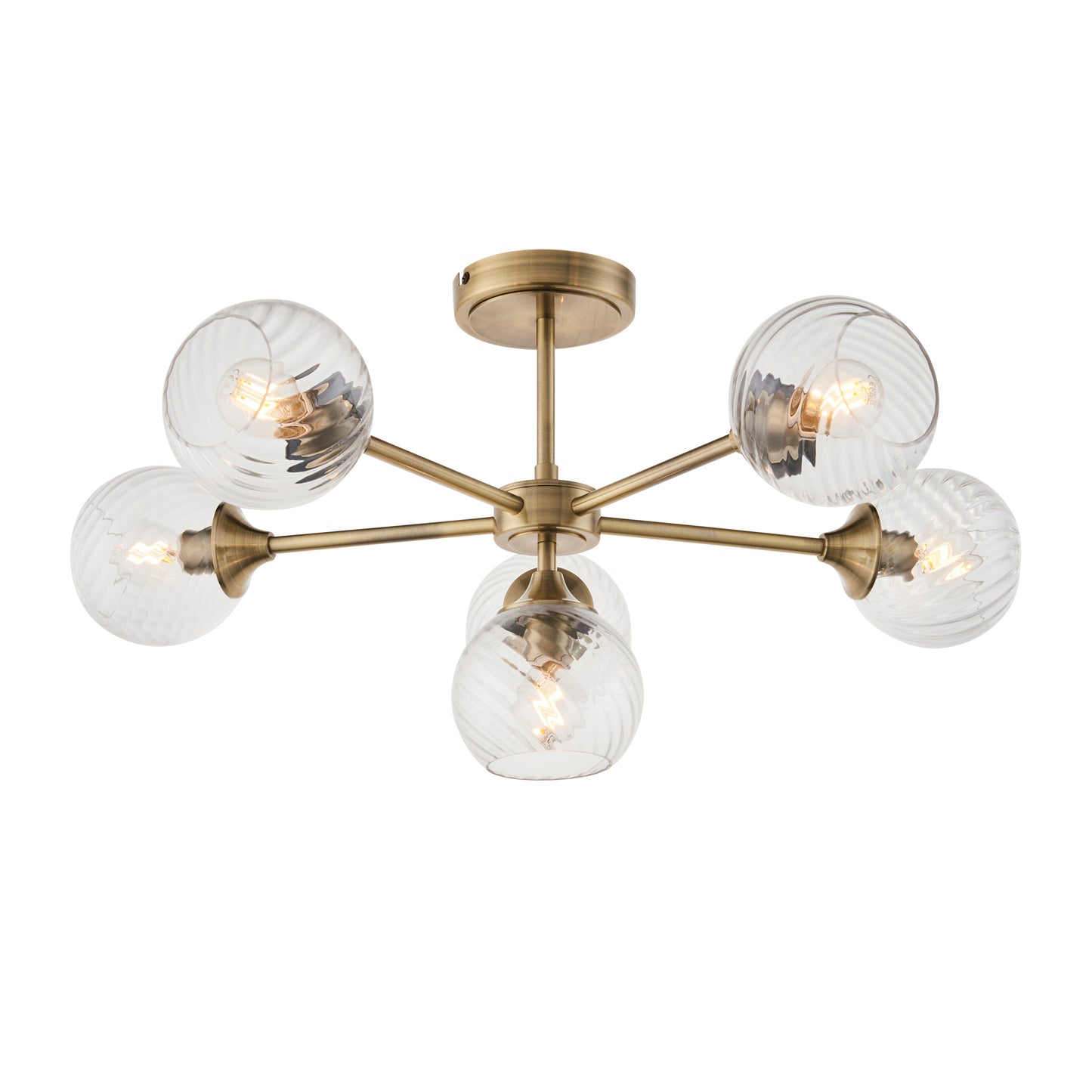 Allegra 6 Ceiling Light Antique Brass – Brass