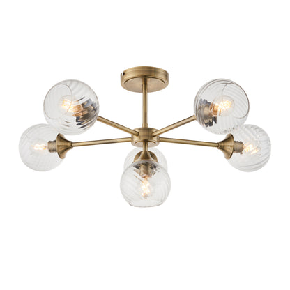 Allegra 6 Ceiling Light Antique Brass – Brass