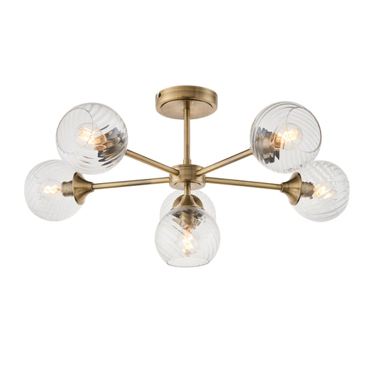 Allegra 6 Ceiling Light Antique Brass – Brass