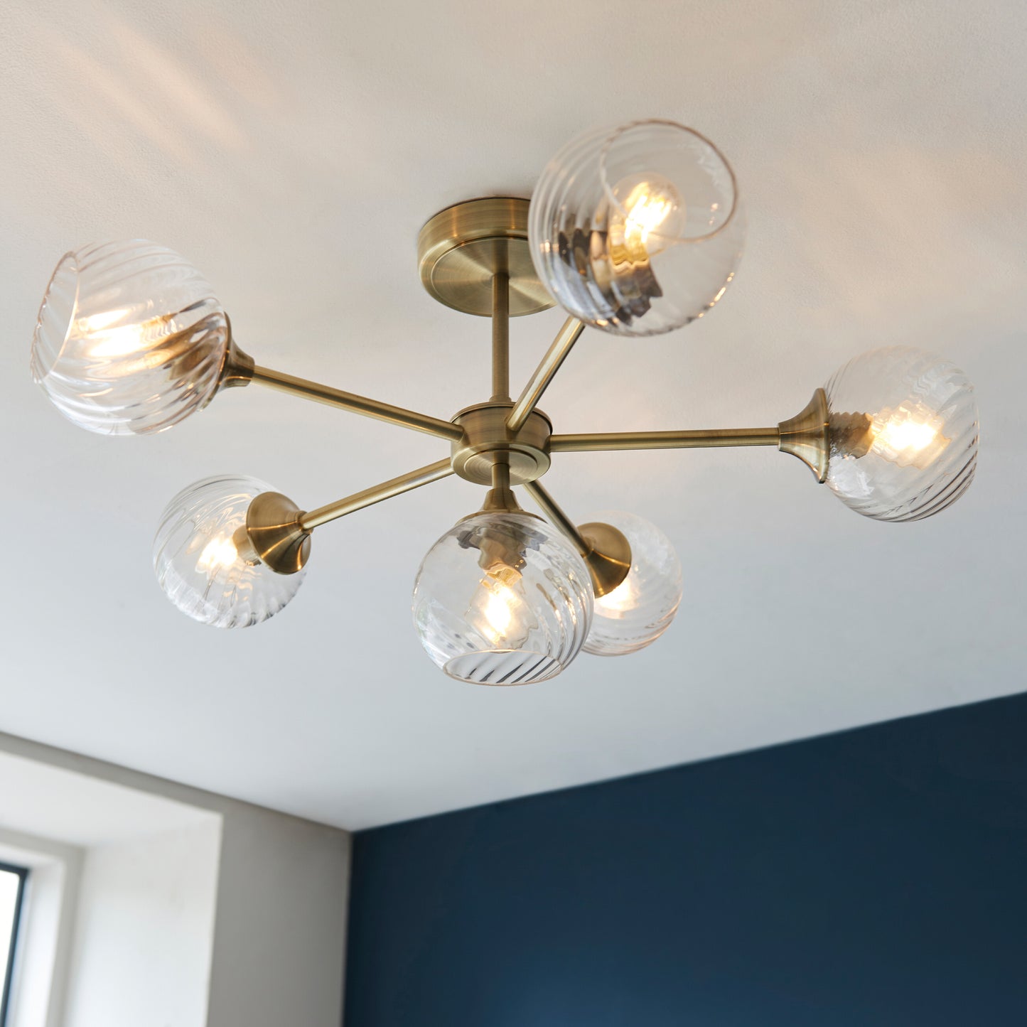 Allegra 6 Ceiling Light Antique Brass – Brass