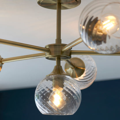 Allegra 6 Ceiling Light Antique Brass – Brass