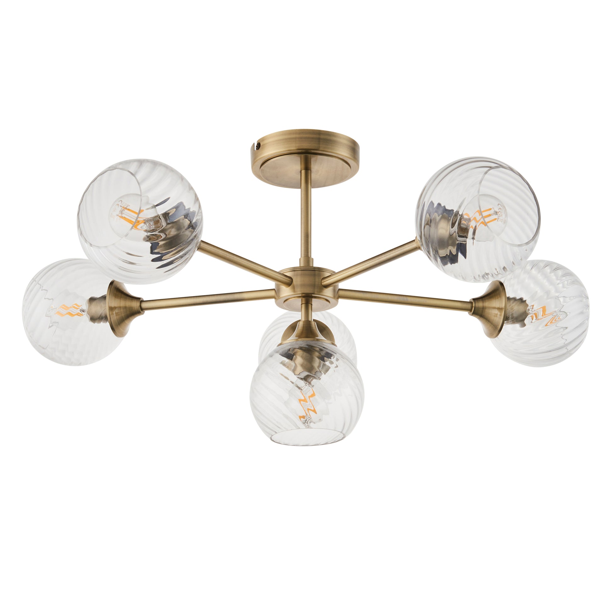 Allegra 6 Ceiling Light Antique Brass – Brass