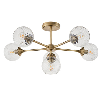 Allegra 6 Ceiling Light Antique Brass – Brass