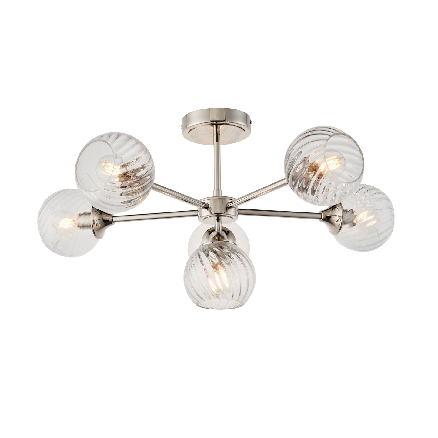 Allegra 6 Ceiling Light Bright Nickel – Nickel