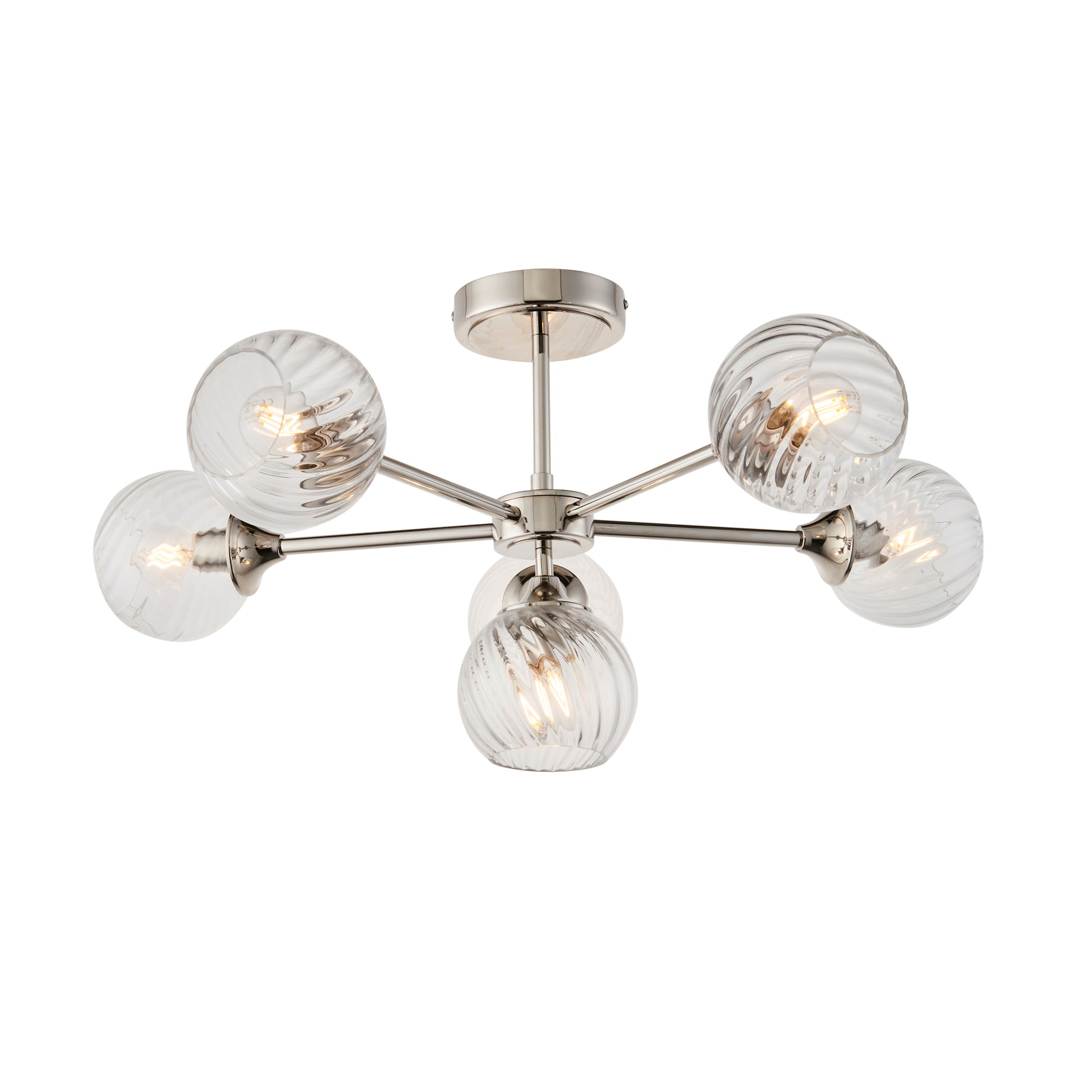 Allegra 6 Ceiling Light Bright Nickel – Nickel