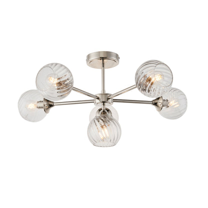Allegra 6 Ceiling Light Bright Nickel – Nickel