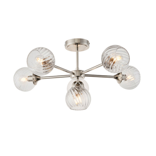Allegra 6 Ceiling Light Bright Nickel – Nickel