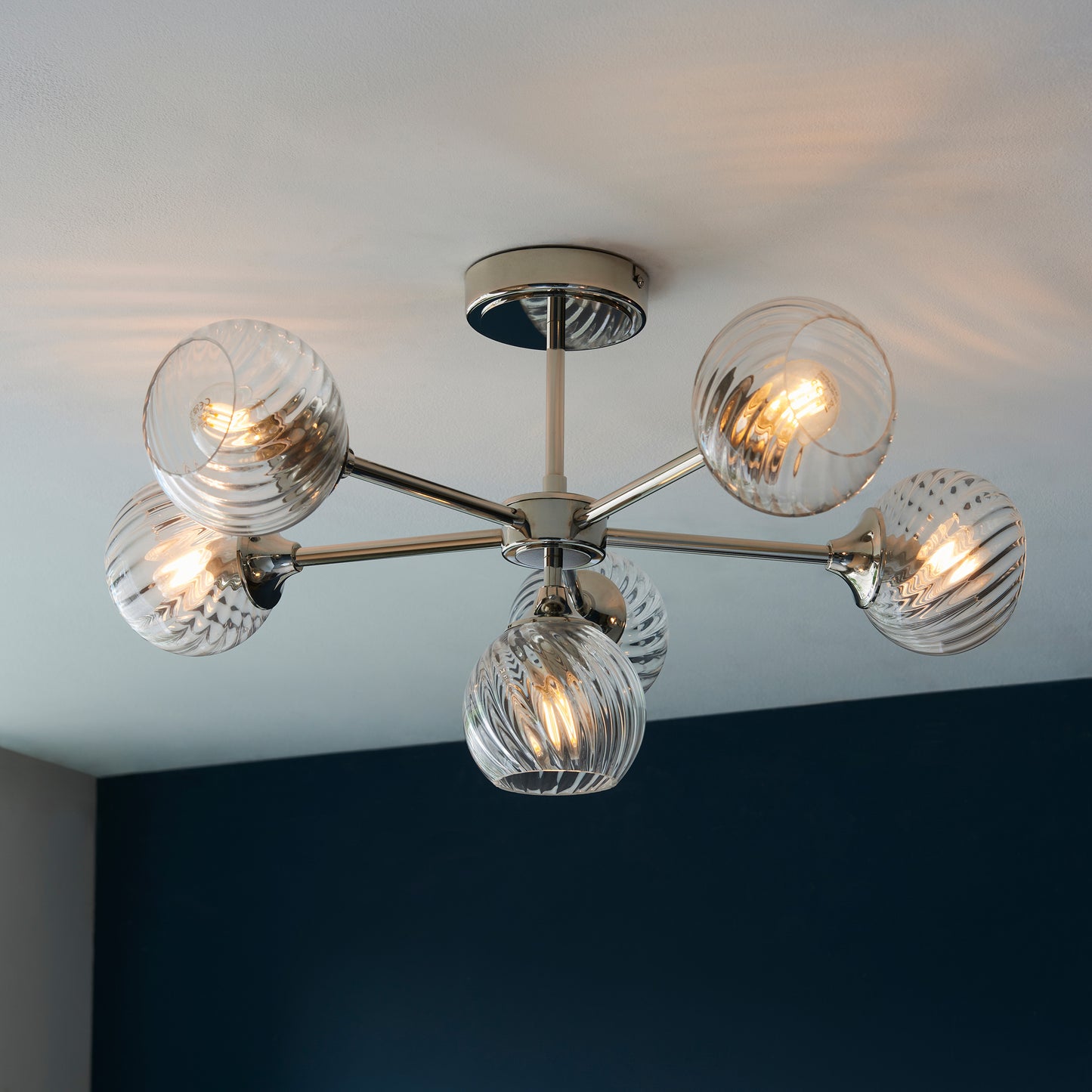 Allegra 6 Ceiling Light Bright Nickel – Nickel