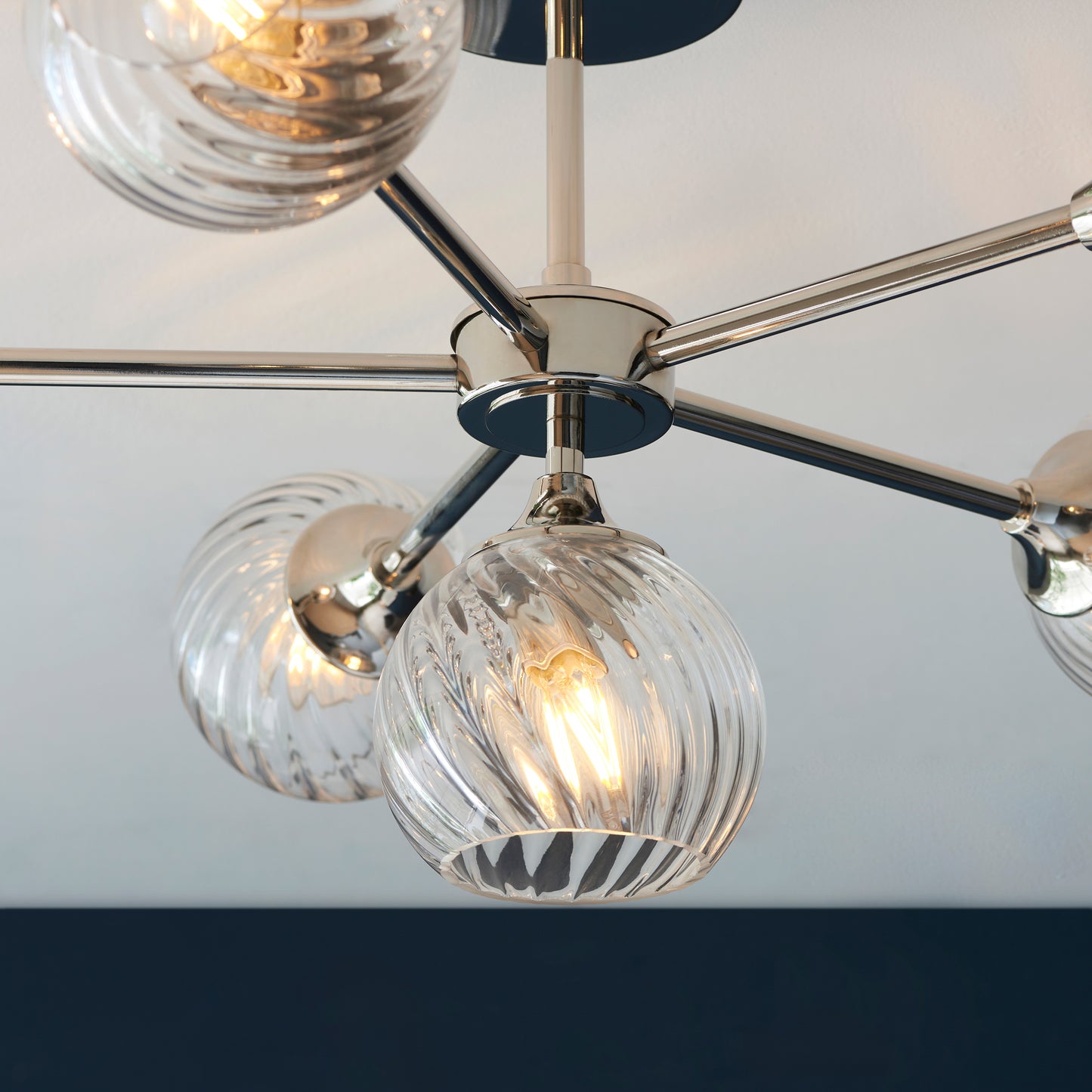 Allegra 6 Ceiling Light Bright Nickel – Nickel