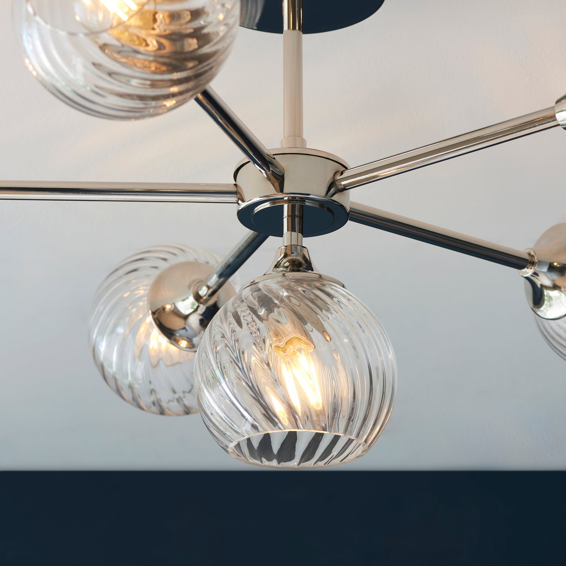 Allegra 6 Ceiling Light Bright Nickel – Nickel