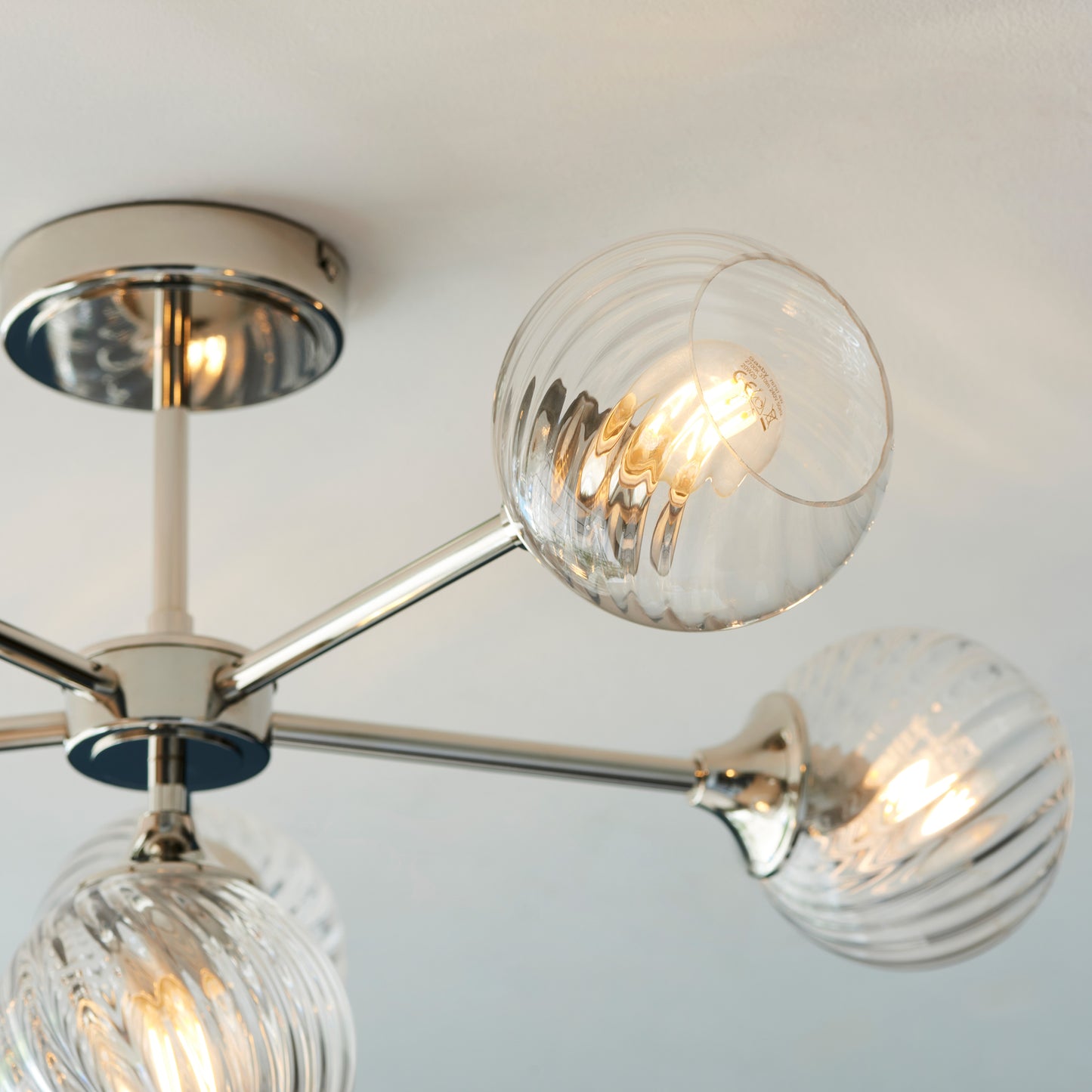 Allegra 6 Ceiling Light Bright Nickel – Nickel