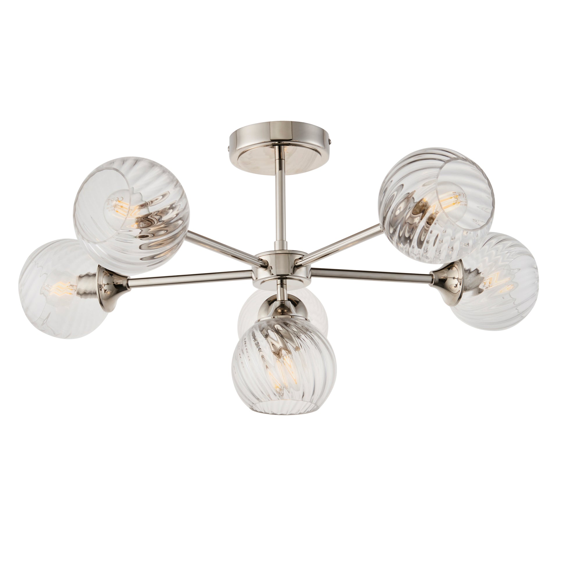 Allegra 6 Ceiling Light Bright Nickel – Nickel