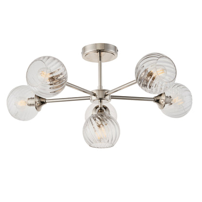 Allegra 6 Ceiling Light Bright Nickel – Nickel