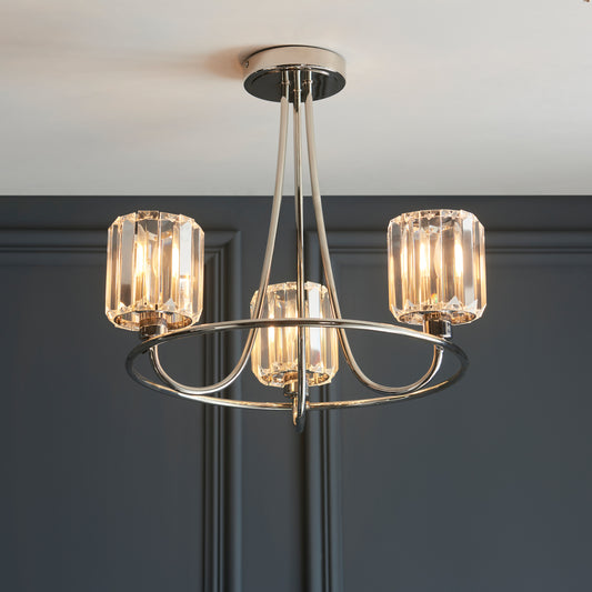 Berenice 3 Ceiling Light – Nickel