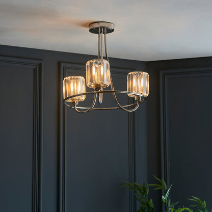 Berenice 3 Ceiling Light – Nickel