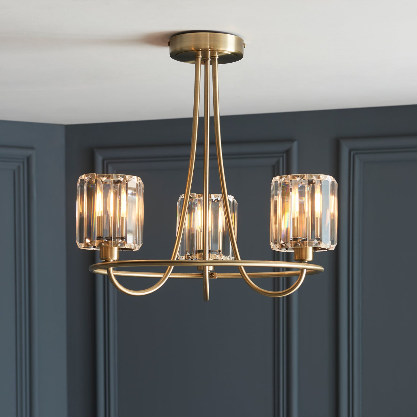 Berenice 3 Ceiling Light Antique Brass – Brass