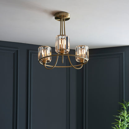 Berenice 3 Ceiling Light Antique Brass – Brass