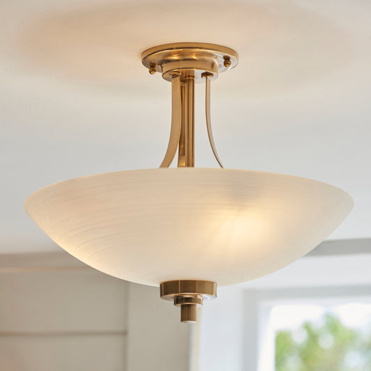 Welles 3 Ceiling Light Brushed Aged Brass – Brass