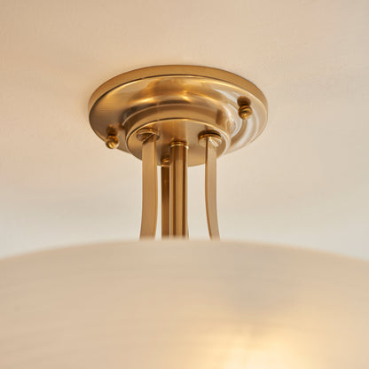 Welles 3 Ceiling Light Brushed Aged Brass – Brass