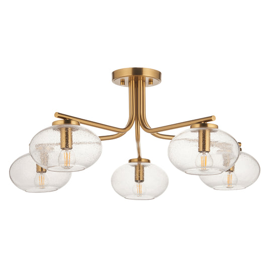 Jacob 5 Ceiling Light Warm Brass – Brass