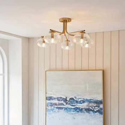 Jacob 5 Ceiling Light Warm Brass – Brass