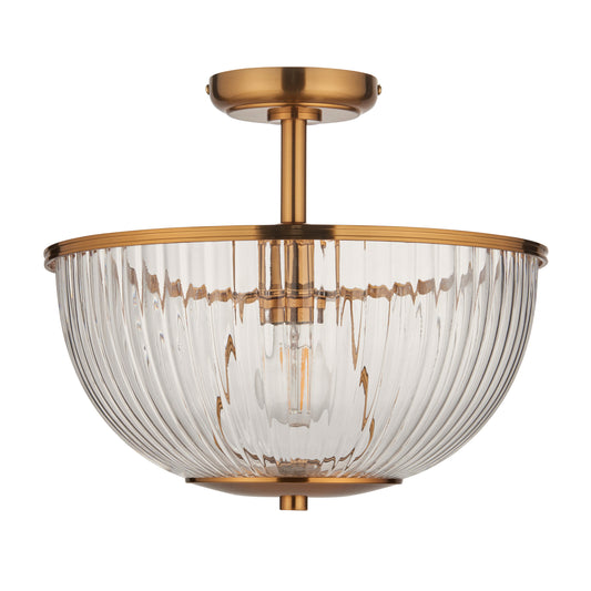 Somerset Bowl Ceiling Light Vintage Brass – Brass