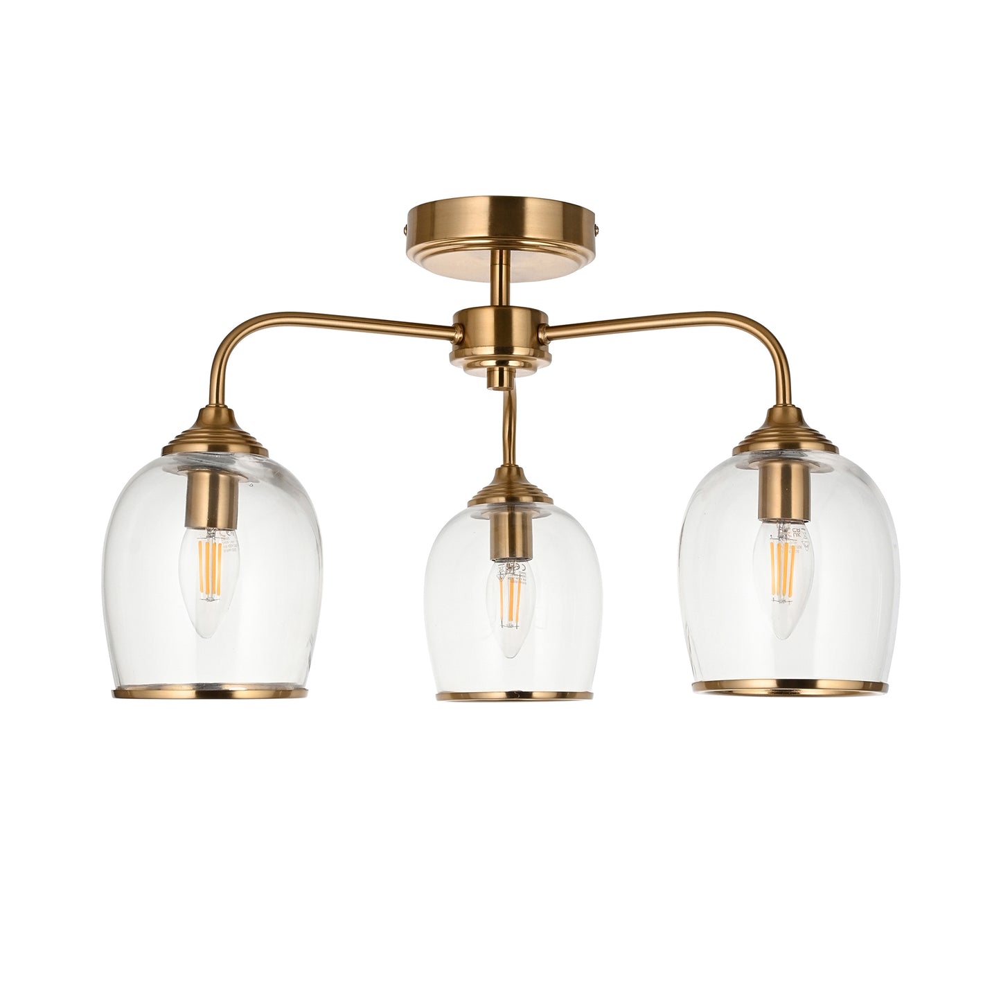 Ashcroft Ceiling 3 Light Brushed Aged Brass – Brass