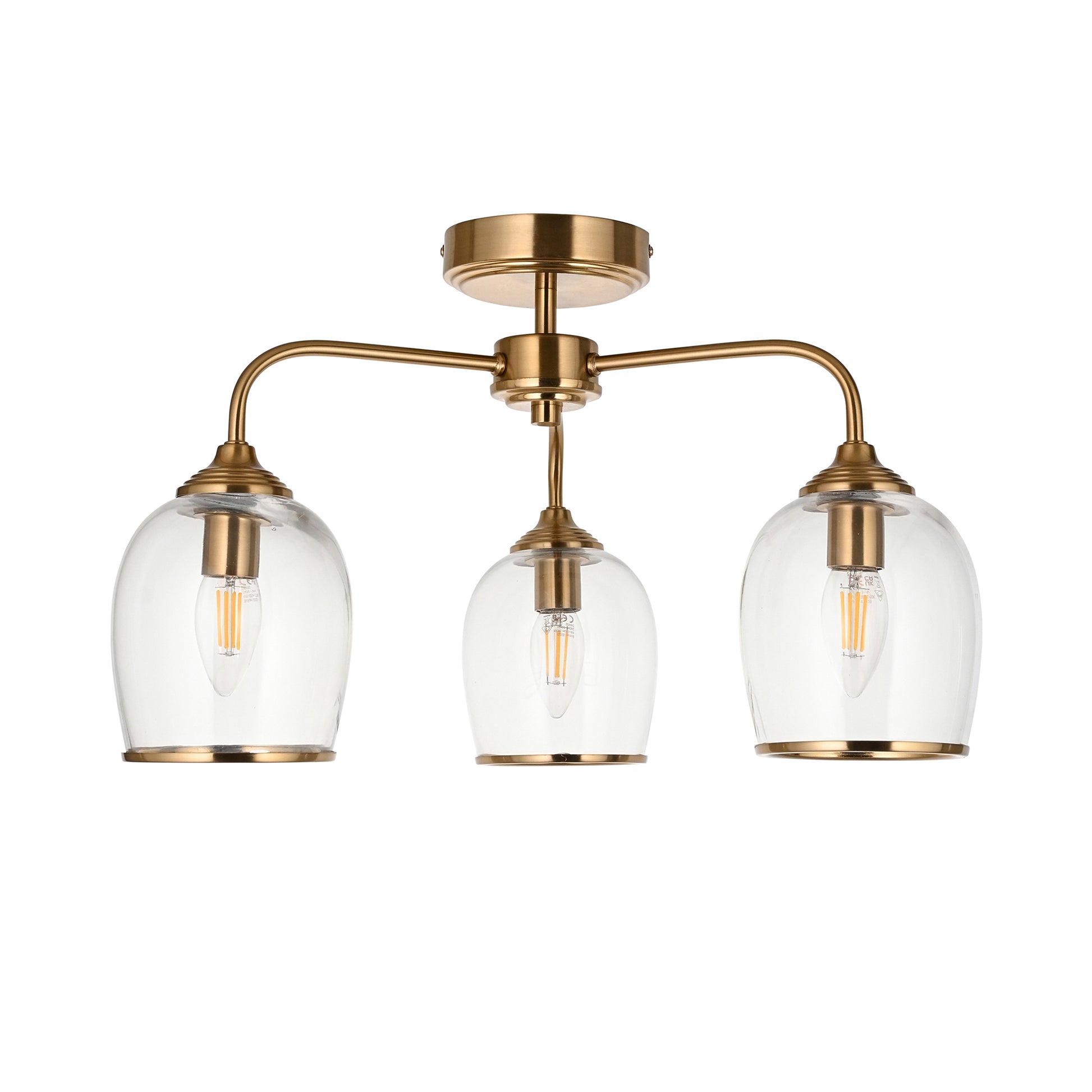 Ashcroft Ceiling 3 Light Brushed Aged Brass – Brass