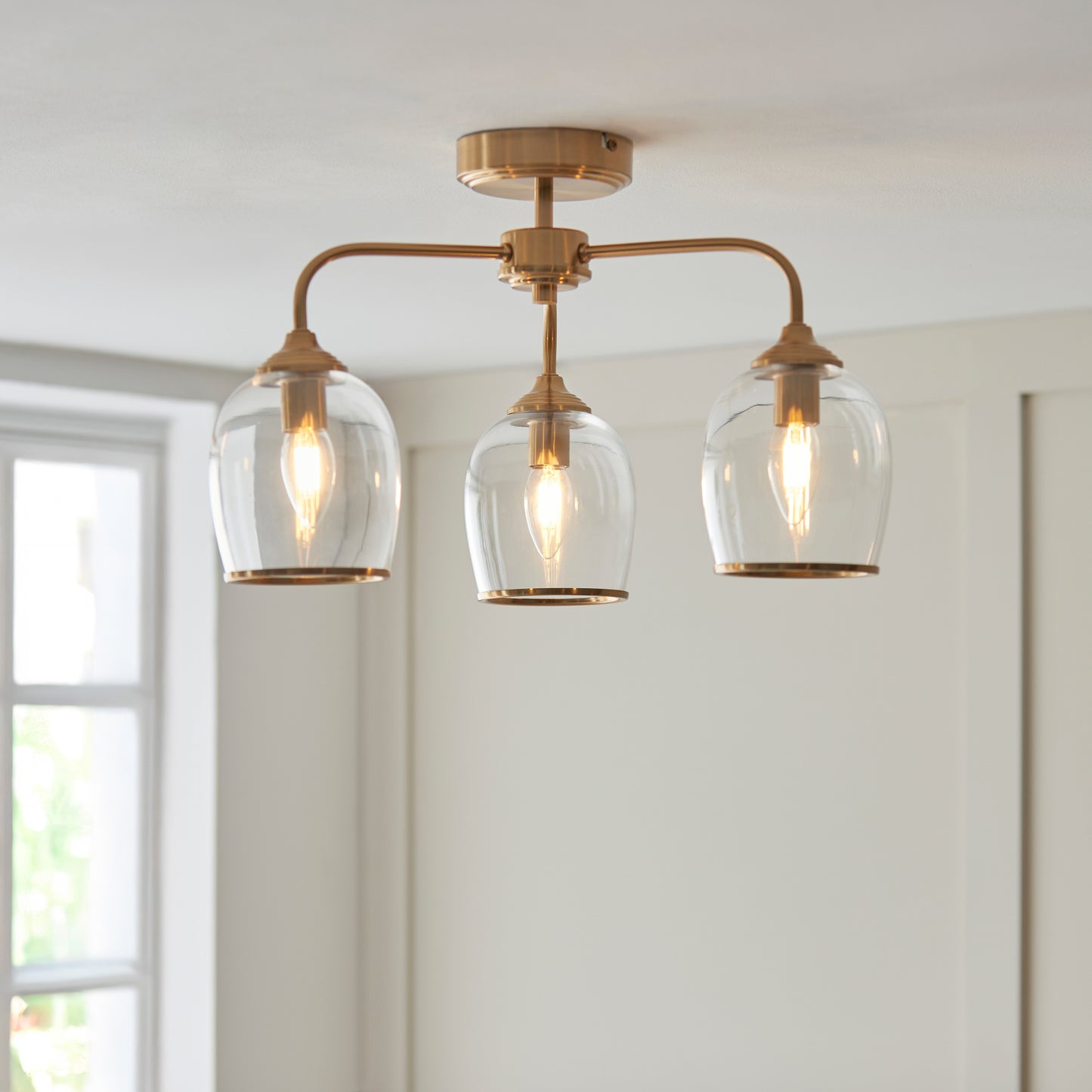 Ashcroft Ceiling 3 Light Brushed Aged Brass – Brass
