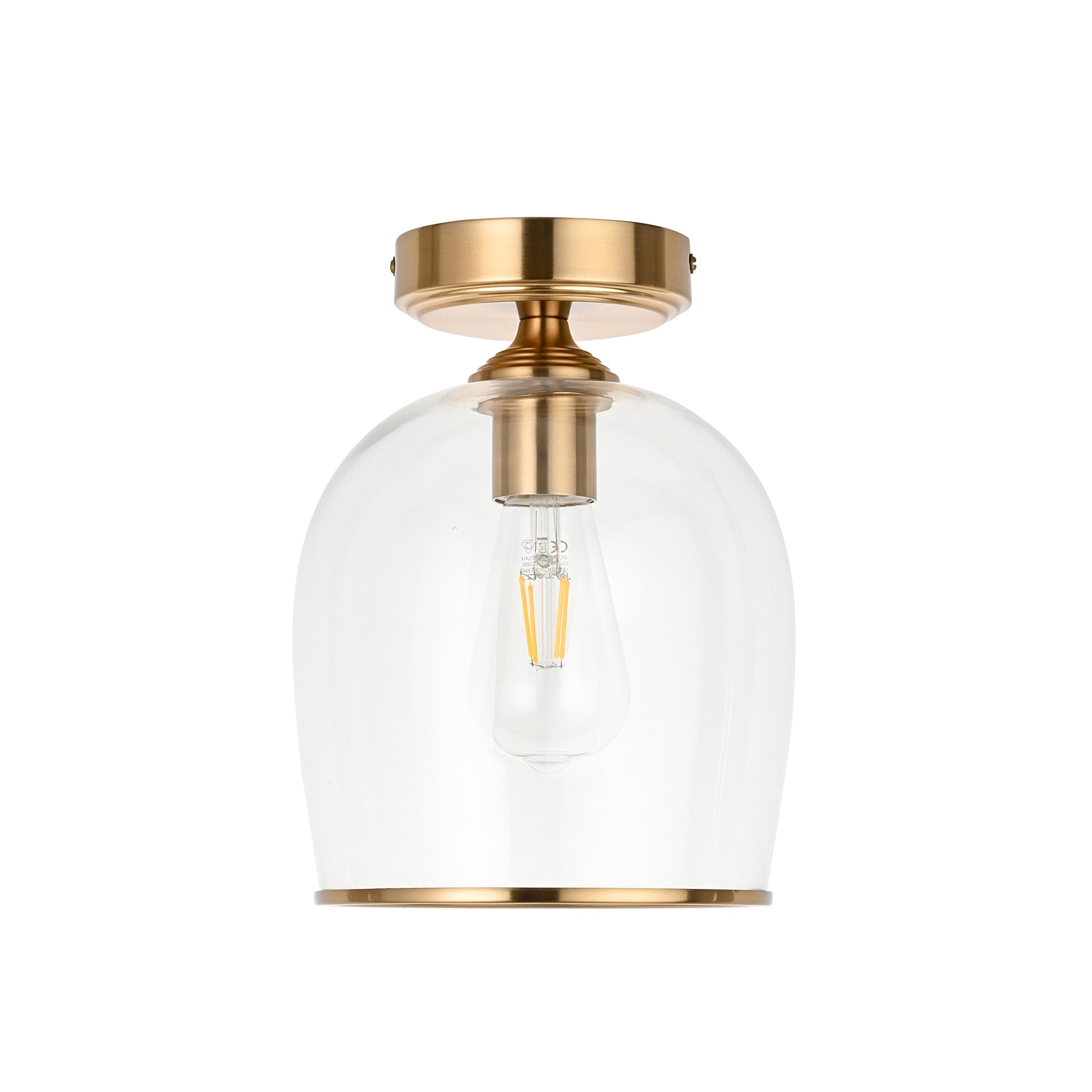 Ashcroft Ceiling 1 Light Brushed Aged Brass – Brass