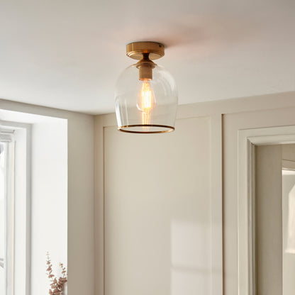 Ashcroft Ceiling 1 Light Brushed Aged Brass – Brass