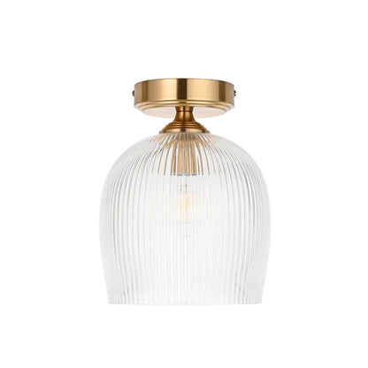 Ashcroft Ribbed Ceiling 1 Light Brushed Aged Brass – Brass