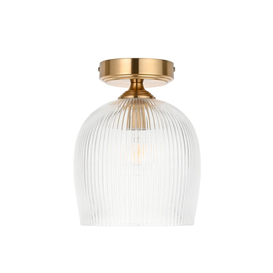 Ashcroft Ribbed Ceiling 1 Light Brushed Aged Brass – Brass