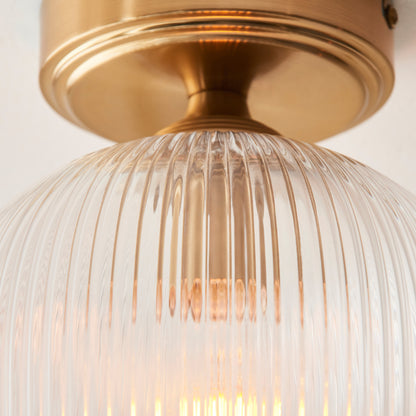 Ashcroft Ribbed Ceiling 1 Light Brushed Aged Brass – Brass