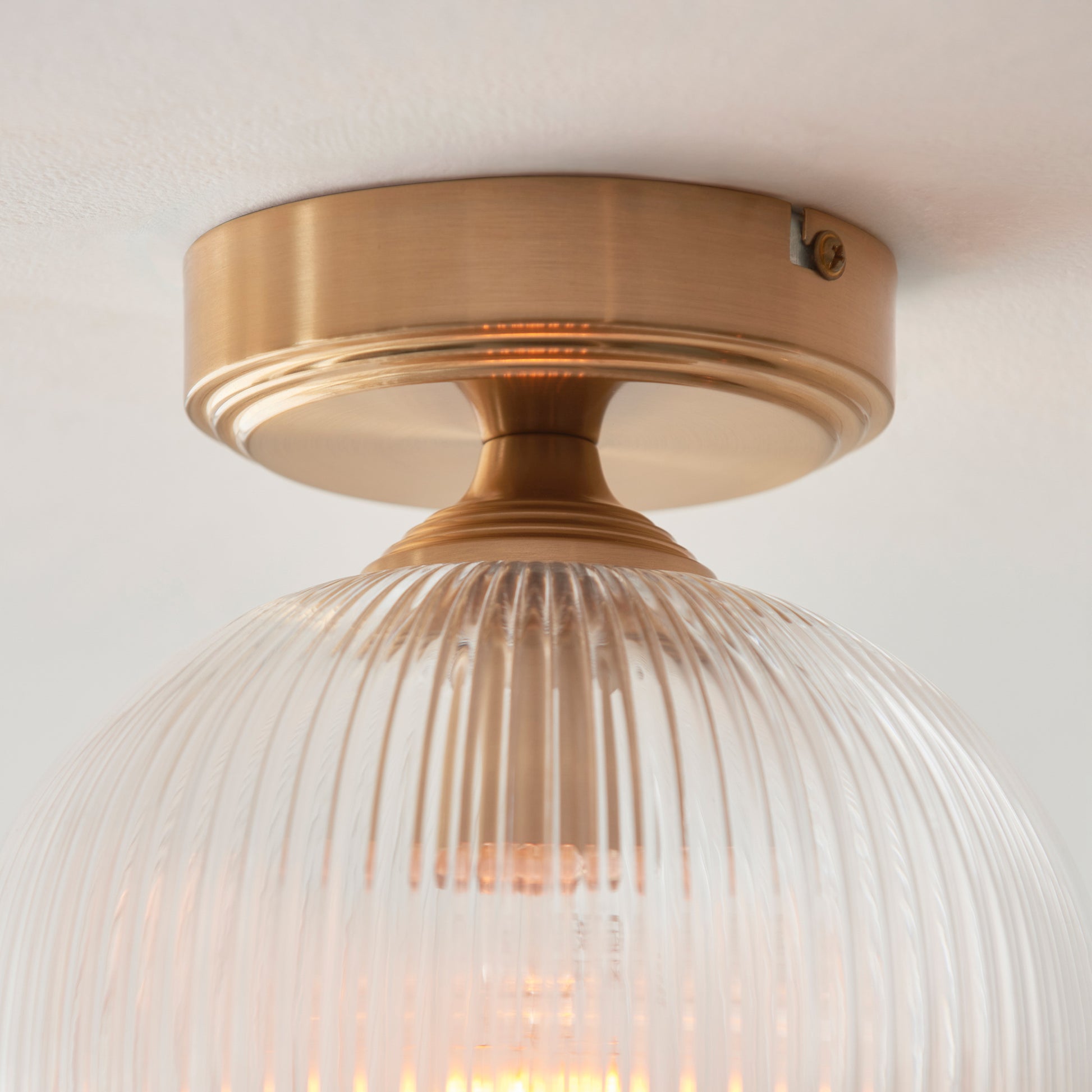 Ashcroft Ribbed Ceiling 1 Light Brushed Aged Brass – Brass