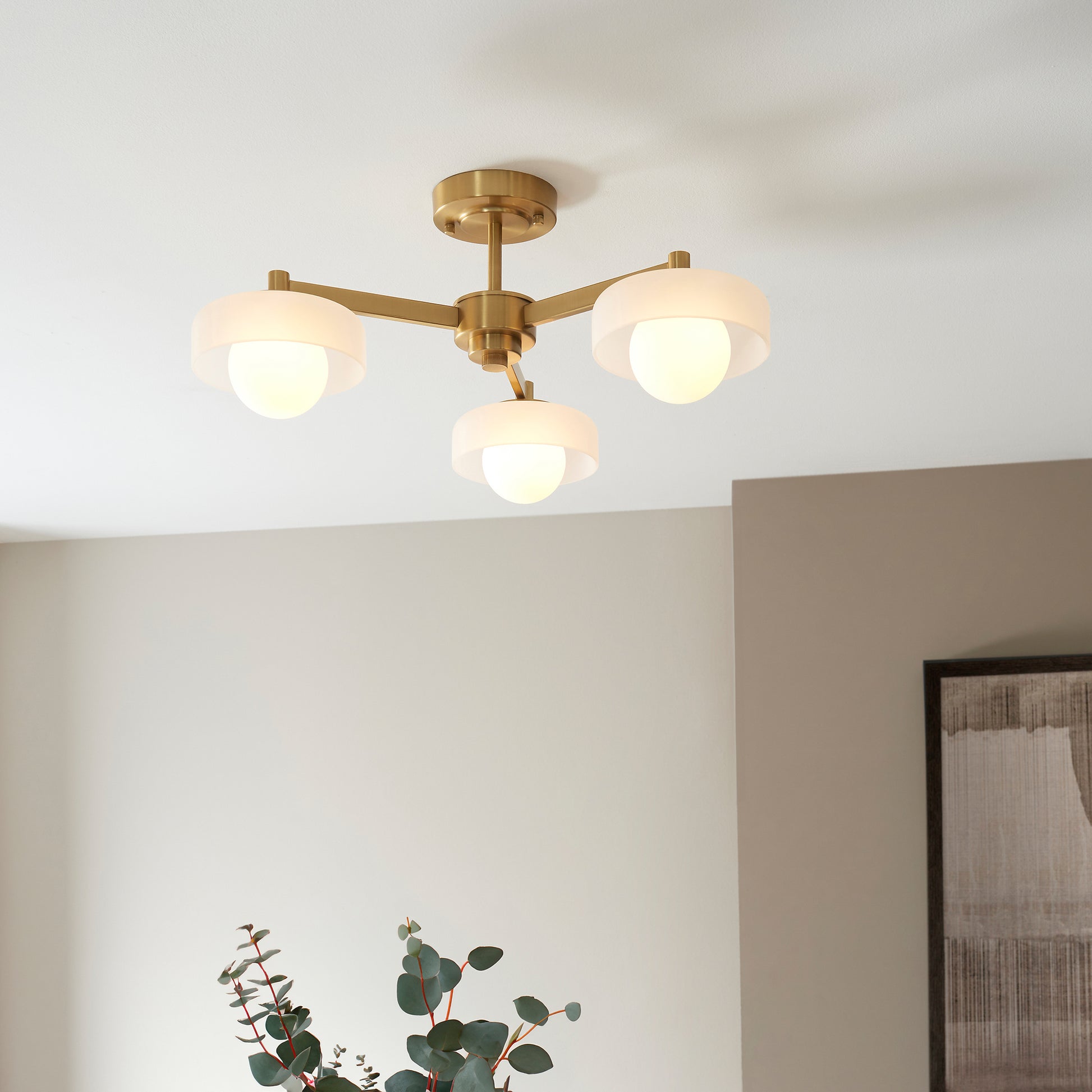 Boss Ceiling Light Brushed Aged Brass – Brass