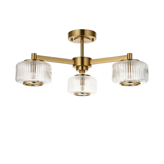 Stamford Ceiling Light Brushed Aged Brass – Brass