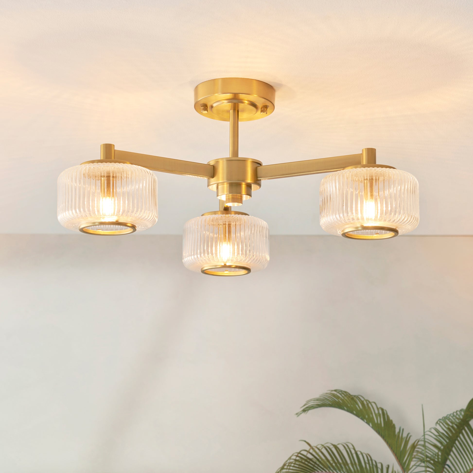 Stamford Ceiling Light Brushed Aged Brass – Brass