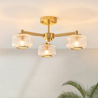 Stamford Ceiling Light Brushed Aged Brass – Brass