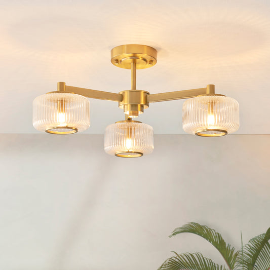 Stamford Ceiling Light Brushed Aged Brass – Brass