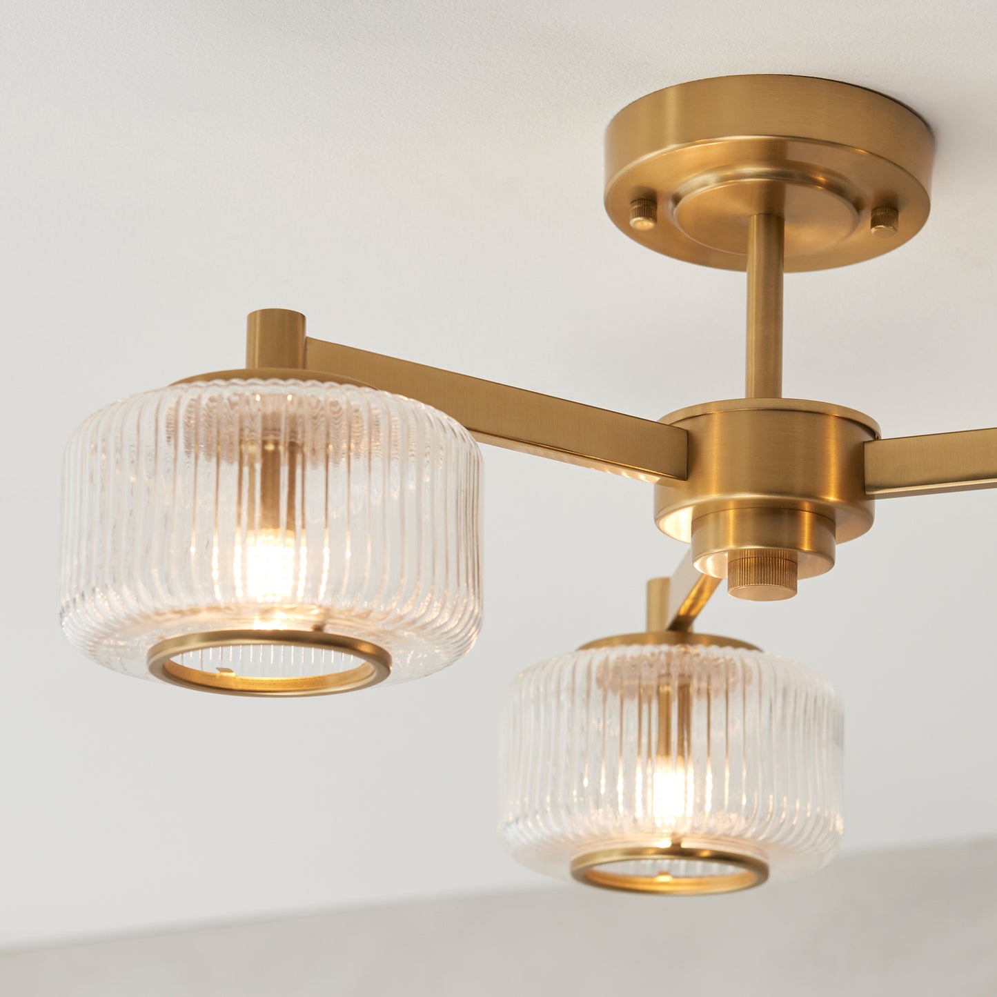 Stamford Ceiling Light Brushed Aged Brass – Brass